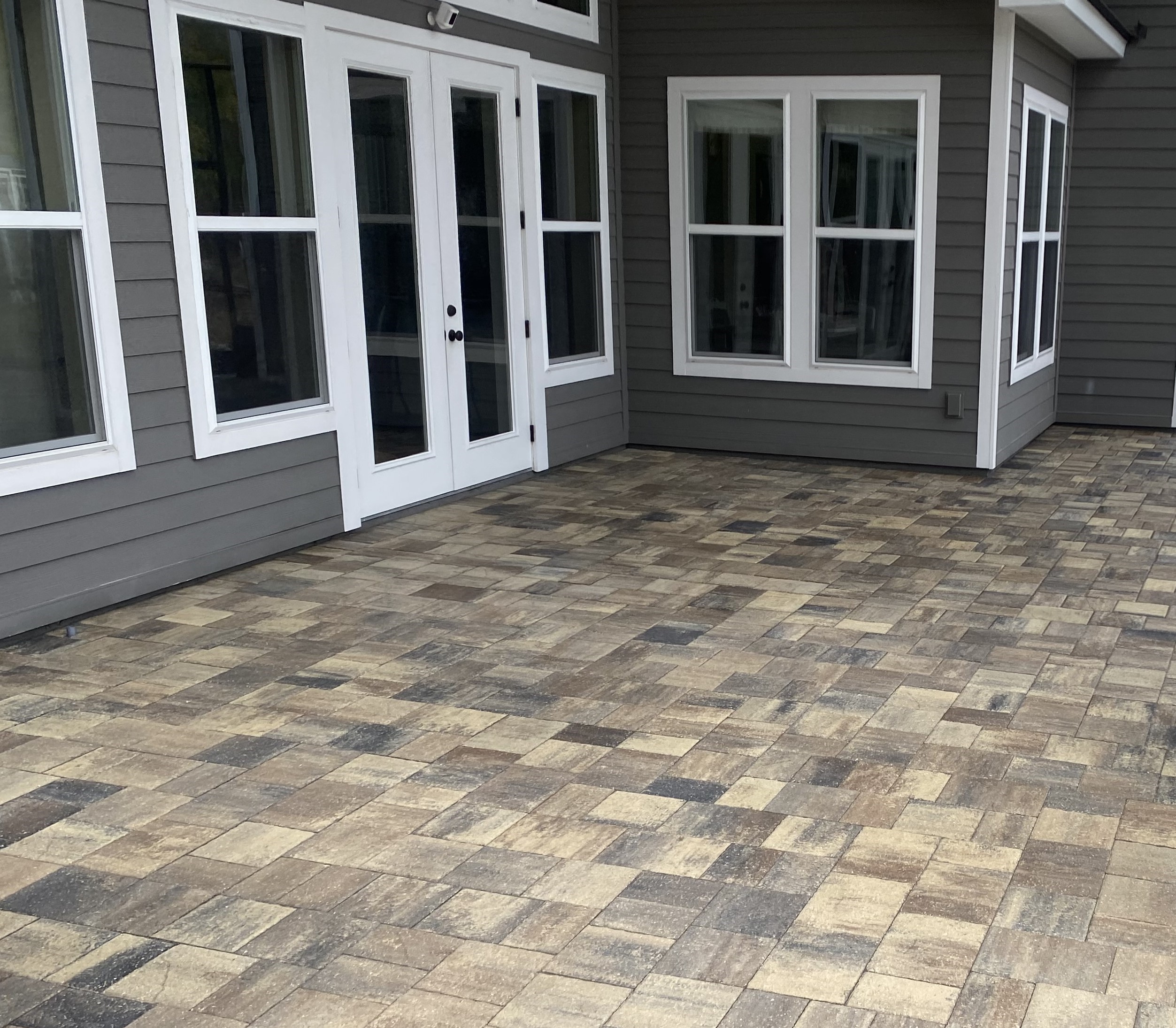 Eagle Landing pool deck paver surface prepared for sealing